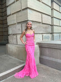 Sweetheart Mermaid Appliques Tulle Long Evening Prom HZ0307