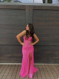 Sweetheart Mermaid Appliques Tulle Long Evening Prom HZ0307