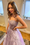 LTP1059,Sweetheart Purple Tulle Lace Long Prom Dresses, Formal Evening HZ0307