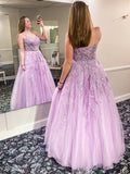 LTP1059,Sweetheart Purple Tulle Lace Long Prom Dresses, Formal Evening HZ0307