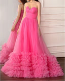 Sweetheart Pink A-Line Long Prom Formal Dress, HZ0307