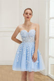 Sweetheart Royal Blue Homecoming Dress Mini Party Gown, HZ0307
