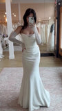 Sweetheart White Mermaid Long Wedding Dress, HZ0307