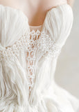 Sweetheart Wrinkled Tulle Wedding Dresses, HZ0307