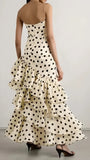 Free Shipping Available White Black Polka Dots Prom Dress - Sweetheart Ruffle Chiffon Sheath HZ0307