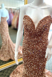 Sweetheart Rose Gold Sequin Mermaid Long Formal HZ0307