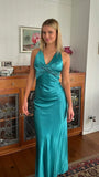 Trendy Senior Prom Dresses, Halter Sheath Satin Party Dress, Tie Up Back Open Formal HZ0307