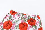 Fast Delivery Two Pieces Mermaid Long Prom Dresses, Rose Floral Print Evening Party Gown, HZ0307