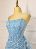 Glitter Strapless Bodycon Homecoming Dresses Pleated Cocktail Dress, HZ0307