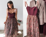 LTP1022,Sweet tulle homecoming dresses sweetheart tea length prom formal HZ0307