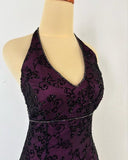 Vintage A Line V Neck Appliques Beads Tulle Satin Prom Dress Evening HZ0307