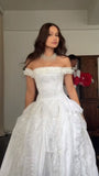 Vintage Lace Bridal Dresses Off The Shoulder White Wedding HZ0307