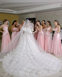 Vintage Pink Appliques Prom Dresses A-Line Party Bridesmaid HZ0307
