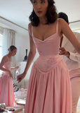 Vintage Pink Appliques Prom Dresses A-Line Party Bridesmaid HZ0307