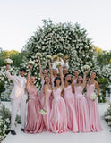 Vintage Pink Appliques Prom Dresses A-Line Party Bridesmaid HZ0307