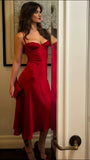 Vintage Red Spaghetti Straps Party HZ0307