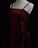 Vintage Spaghetti Straps Party Dress, High Low Evening Prom HZ0307