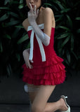 Vintage Strapless Red Homecoming Dresses With Bow, HZ0307