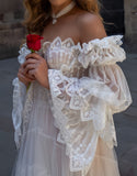 Vintage Wedding Dress A-Line Lace Tulle Wedding Bridal HZ0307