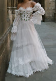 Vintage Wedding Dress A-Line Lace Tulle Wedding Bridal HZ0307