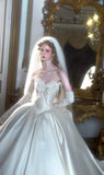 Vintage Wedding Dresses Appliques Lace Satin Bridal HZ0307