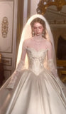 Vintage Wedding Dresses Appliques Lace Satin Bridal HZ0307