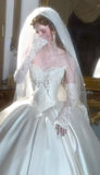 Vintage Wedding Dresses Appliques Lace Satin Bridal HZ0307