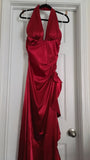 Vintage Women Dresses Halter Red Long Prom Dresses V-Neck Sexy Party HZ0307