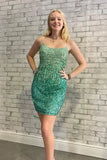 Cross Back Bodycon Sequin Homecoming HZ0307