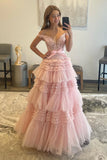 Princess Off The Shoulder Tiered Long Prom HZ0307
