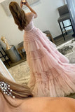 Princess Off The Shoulder Tiered Long Prom HZ0307