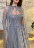 LTP1786,Grey Tulle A-Line Homecoming Dresses, Sleeveless Prom Dress with HZ0307