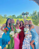 White Blue Floral Prom Dress - A-Line Long Evening HZ0307