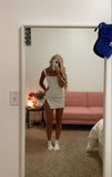 White Bodycon Homecoming Dresses Pleated Mini Party Gown, HZ0307
