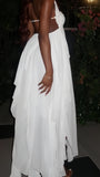 White Chiffon Ruffle Homecoming Dresses Sexy Party Dress, HZ0307