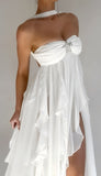 White Chiffon Ruffle Homecoming Dresses Sexy Party Dress, HZ0307