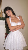 White Halter Homecoming Dresses Sweet Mini Graduation Dress, HZ0307
