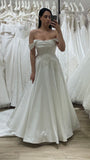 White Off The Shoulder Appliques Wedding Dresses A-Line Grace Bridal HZ0307