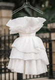 White Pleated Homecoming Dresses Sleeveless Wedding Reception Dress, HZ0307