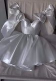 White Sweetheart Homecoming Dresses A-line Satin Sparkle Party Dress HZ0307