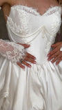 White Strapless Mini Party Dresses Appliques Pearl Beaded Prom Evening Dress Short Wedding HZ0307