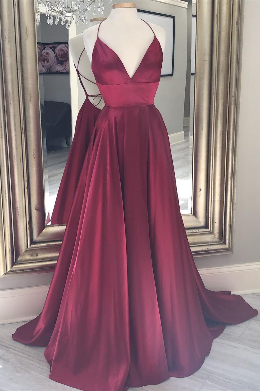 Wine Red A-line Empire Long Prom HZ0307