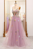Blush Straps Floral Embroidered A-line Long Formal HZ0307