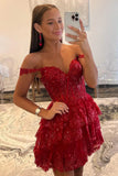 New Style Luxury Sequin Lace Homecoming Dresses Off The Shoulder Mini Party HZ0307