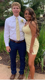 Yellow Lace Homecoming Dresses Tight For Teens, HZ0307
