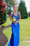 Yellow Mermaid Satin Long Prom Dresses Backless Evening Party HZ0307