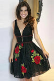 LTP1514,Black applique lace homecoming dresses with HZ0307