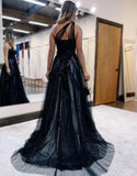 Black One Shoulder Floral Prom Dresses, Preppy Prom Dresses HZ0307