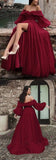 Dark Red Prom Dress, Off The Shoulder Prom Dress 2024, Discount 80% HZ0307