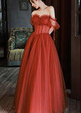 LTP1763,Charming Sweetheart Beaded Off Shoulder long Party Dresses, Tulle Evening HZ0307